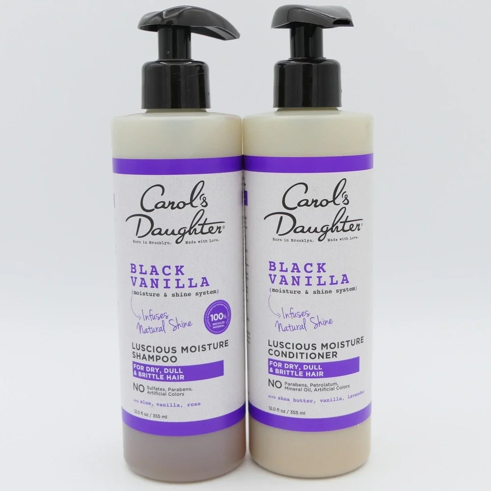 Carol's Daughter Black Vanilla Luscious Moisture Shampoo & Conditioner 12 oz Ea